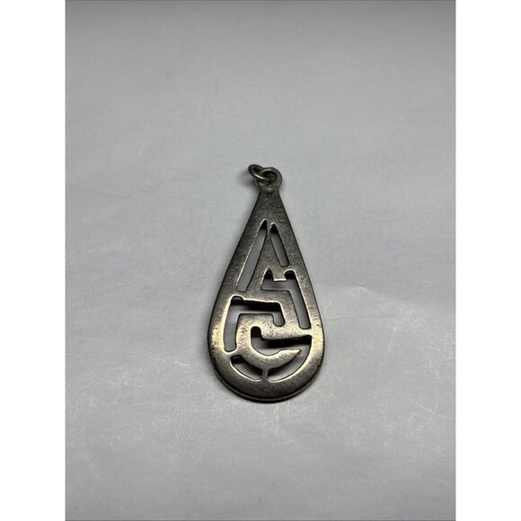 Vintage Sterling Silver 925 Greek Key Symbol Style Necklace Pendant - Picture 1 of 6